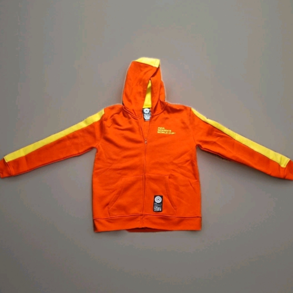 Small FIFA Women's World Cup Zip-Up Hoodie Red Yellow Vietnam
